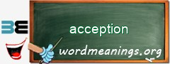 WordMeaning blackboard for acception